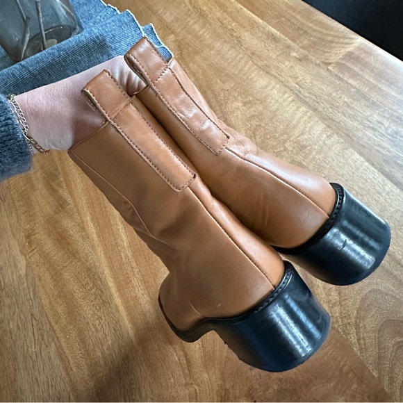 Everlane The City Boot in Desert Tan Leather Square Toe Block Heel Women's 8.5 - Picture 5 of 8